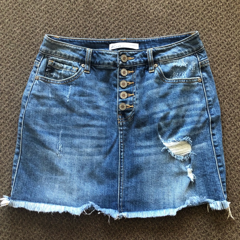 Women’s KanCan Distressed Jean Skirt